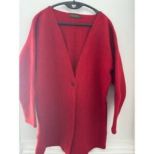 red wool cardigan Medium